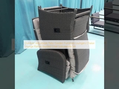 야외 조정 가능한 patio 정원 가구 의자 의자 의자 라운지 라탄 낮 침대 의자 레저 소파 세트