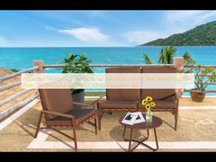 매력적인 디자인 현대 소파 세트 가구 럭셔리 티크 나무 야외 정원 소파 세트 쿠션 가구 세트