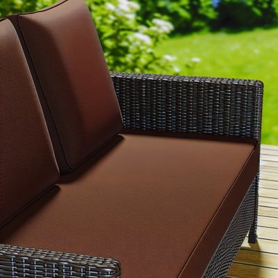 5-Piece Brown Outdoor Rattan Sofa Set with Table Weatherproof